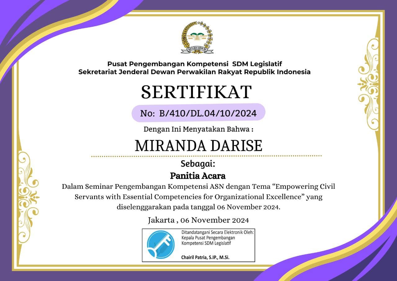 Pengembangan Kompetensi ASN DPR RI