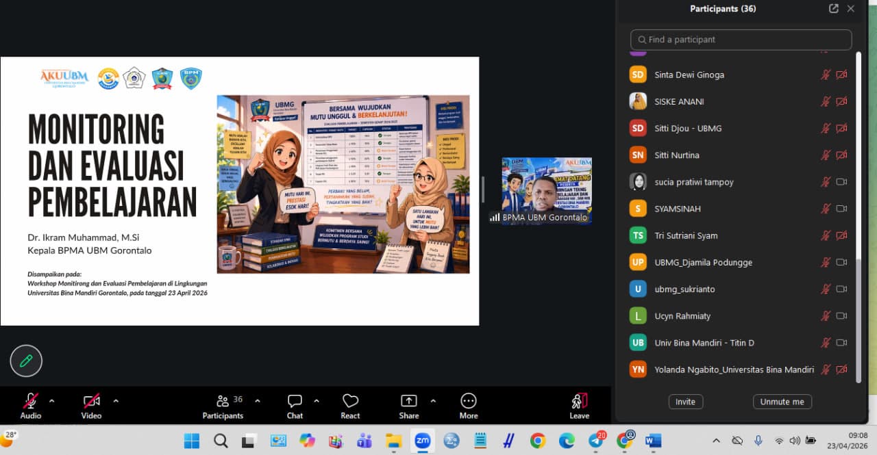 Bimtek Penyusunan Monitoring dan Evaluasi Pembelajaran, 23 April 2026
