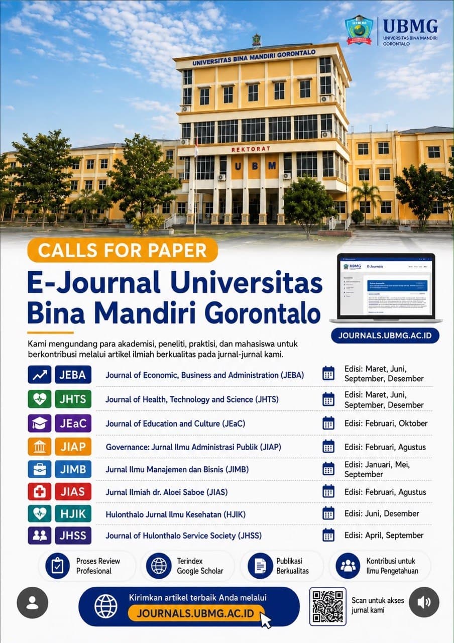 📢 CALLS FOR PAPER – E-Journal Universitas Bina Mandiri Gorontalo